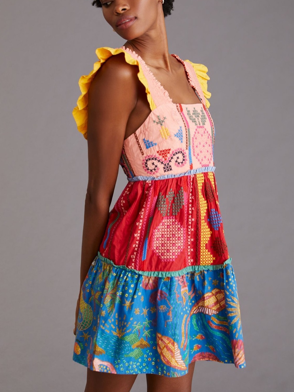 FARM Rio Colorblocked Mini Dress - Picture 3 of 11
